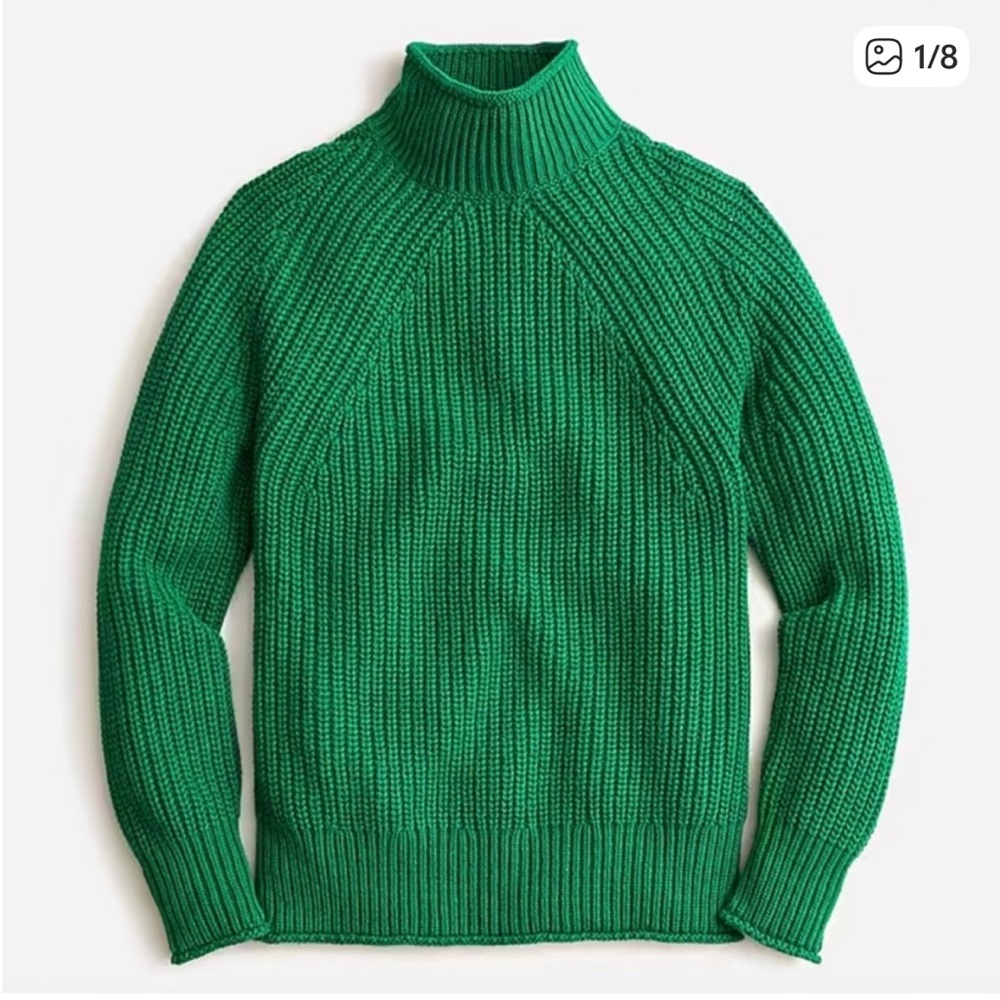 J. Crew Green Turtleneck Sweater